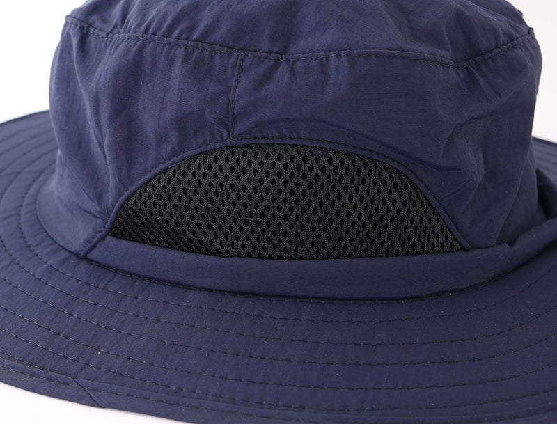 LLmoway Sun Hat for Boys Girls Summer Breathable Quick Dry UV Protection Safari Hat with Strap Navy - Image 4